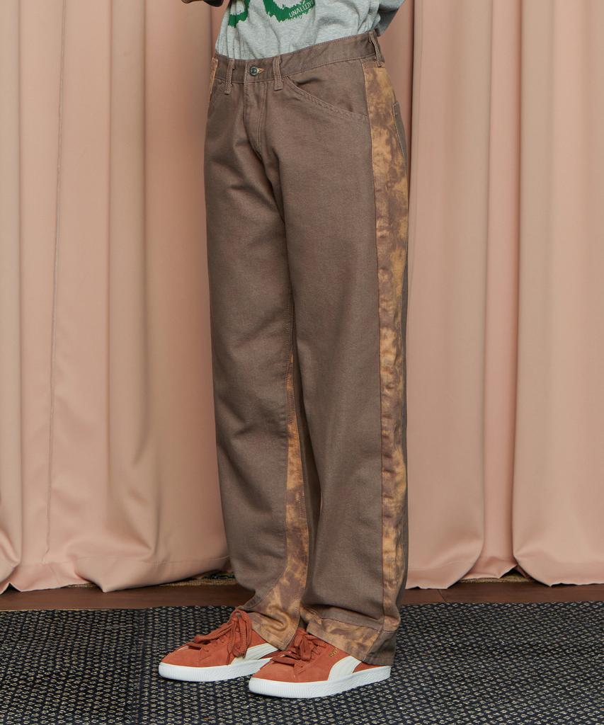 UNALLOYED Tie-Dye Block Denim Pants / Brown
