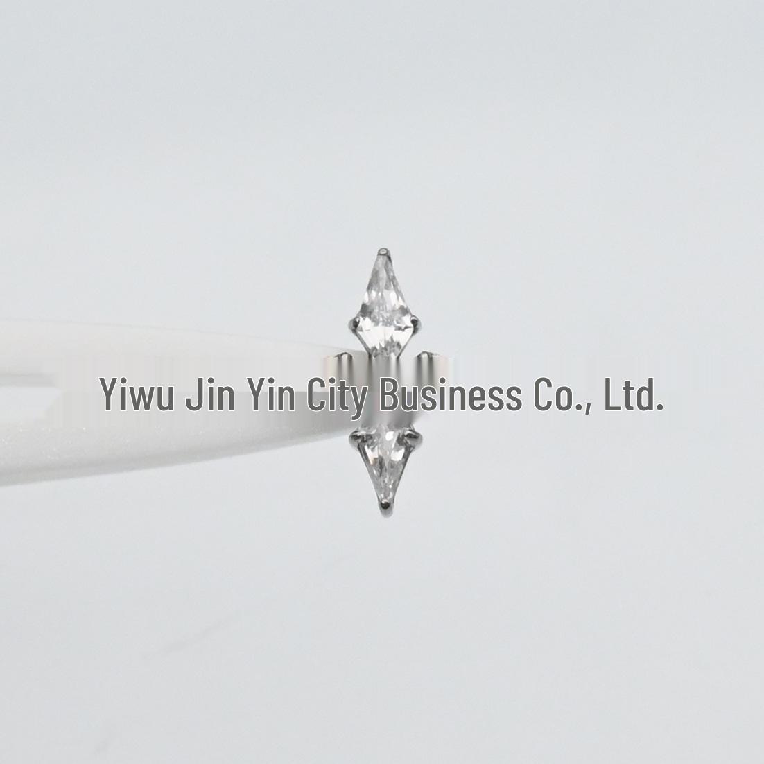

F136 Titanium Diamond Cross Star Stud Earrings with Zircon Flower Design for Ear Cartilage or Lip Piercings Single Head (No Rod)