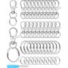 2025+ Silver Swivel Snap Hooks and Key Rings Kit, Lobster Clasps, Key Chain Rings, KeyRings for Crafts, Jewelry Making and DIY