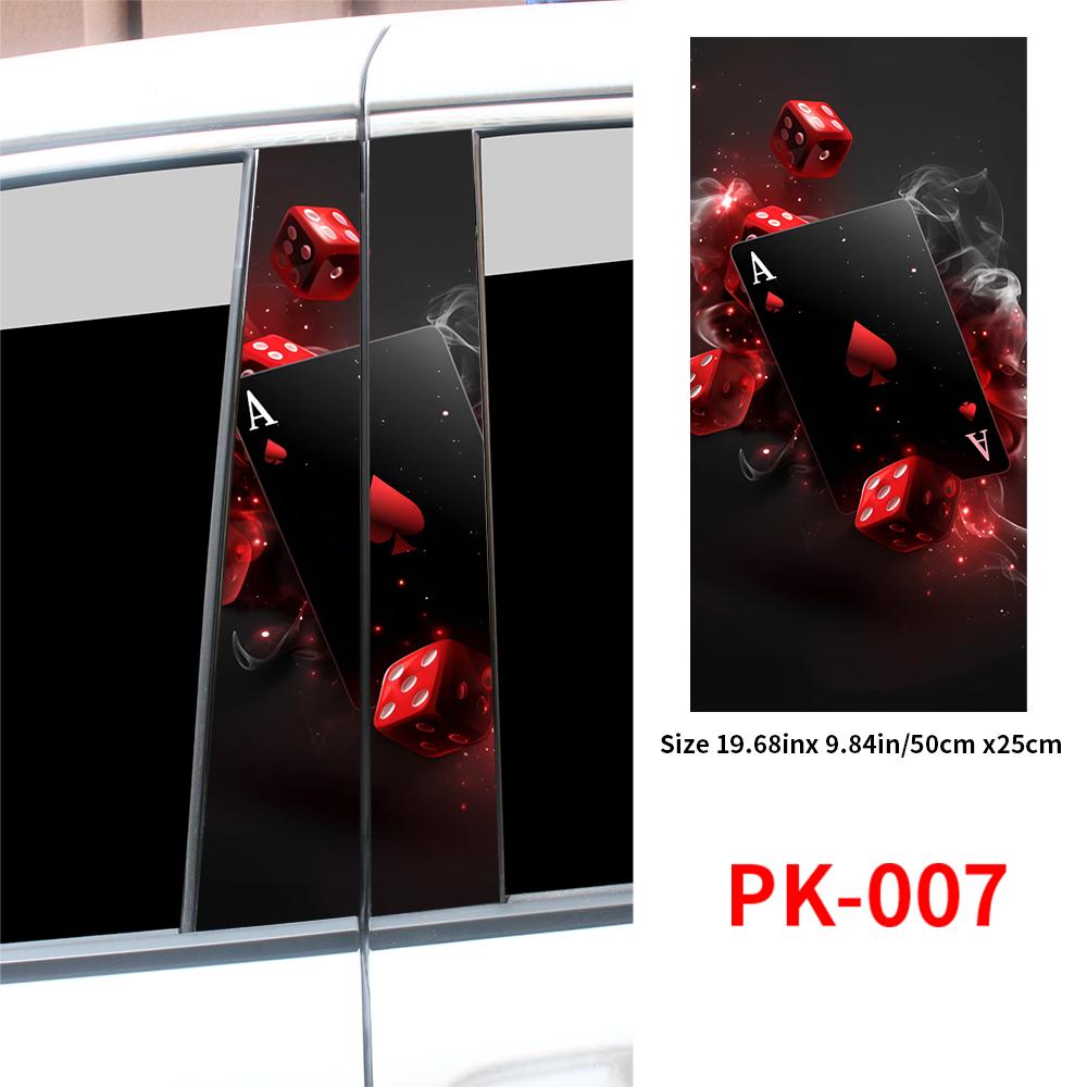 Creative Poker Car Stickers Waterproof Auto B Pillar Decor Cover Scratches Durable Car Doors Pillar Vinyl Decals Vehicle Decors