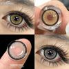 (0~-10.00 Grade) 1 Pair Colored Contact Lenses for Eyes 14.5mm Big Brown Lens Gray Pupils Korean Softlens