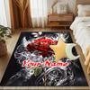 1PC Custom Name Rose Wings" Theme Floor Mat Ideal for Living Room, Game Rooms, Office, Bedroom,Floor Mat Playful Design