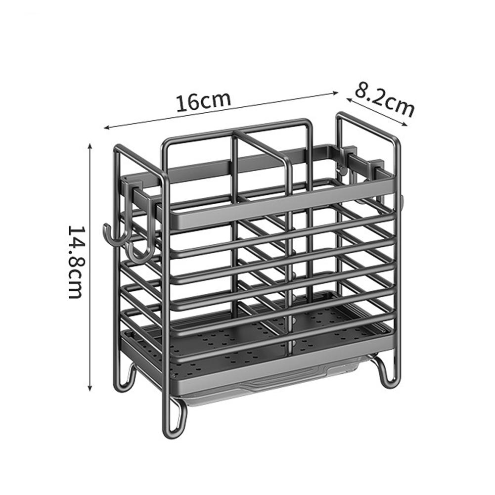 1PC Utensil Holder 2/3 Compartments Wall Mounted Utensil Bracket Kitchen Counter Drying Rack For Forks Spoons Storage Holder