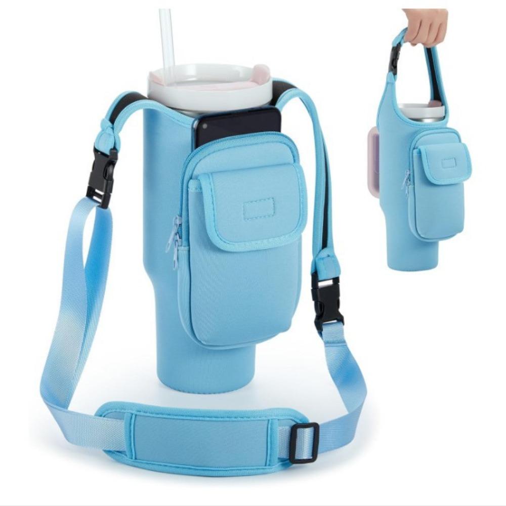 40OZ Water Bottle Holder Bag with Strap Large Capacity Carrier Bag Portable Water-resistant Gym Accessories for Outdoor Sports