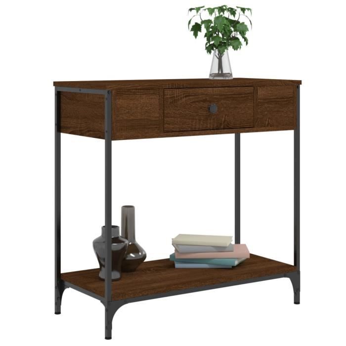 VidaXL Table console chêne marron 75x34,5x75 cm bois d'ingénierie 834169