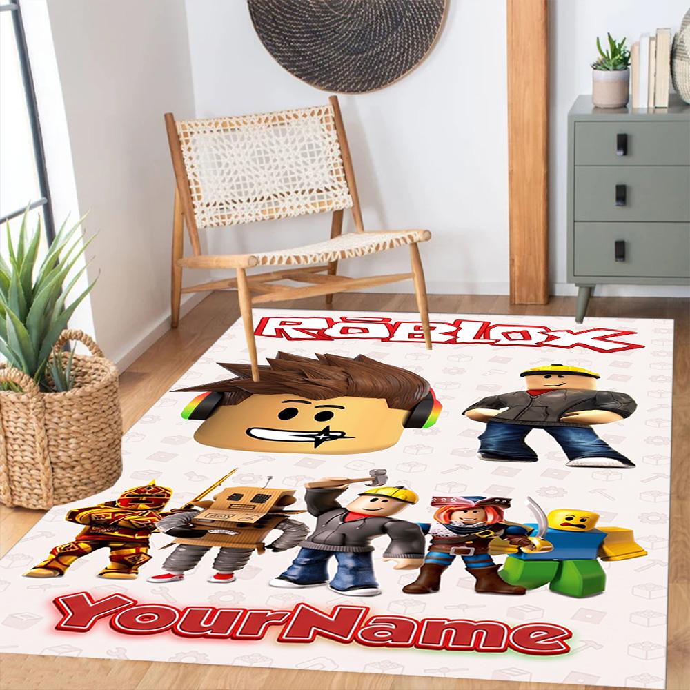 Roblox 176 Customized Name Area Rug Perfect for Playrooms Dormitory Entryway Hallway Antislip Carpet Anime Office Decor