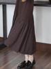 Autumn/Winter Solid Color Women's Slimming Long Sleeve Patchwork Dress, Long Skirt, Elegant and Relaxed Style
