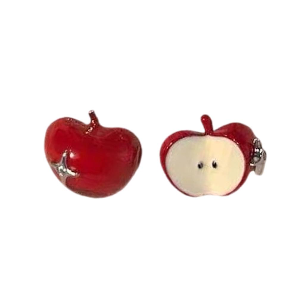 Elegant Apple Stud Earrings Accessory Crafted from High Quality Alloy with Sparkling Zircon for Fashionable Women