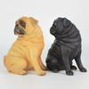 Artificial Pug Dog Model Statue Realistic Reusable Plastic Pug Dog Model Statue Cute  For Home Or Garden