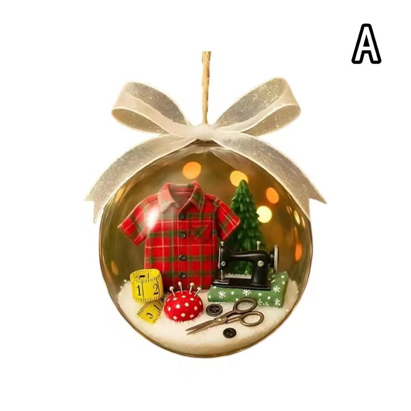 Мини швейная машинка Тематический снежный шар Рождественское украшение Внутреннее декоративное коллекционное игрушка для любителей рукоделия