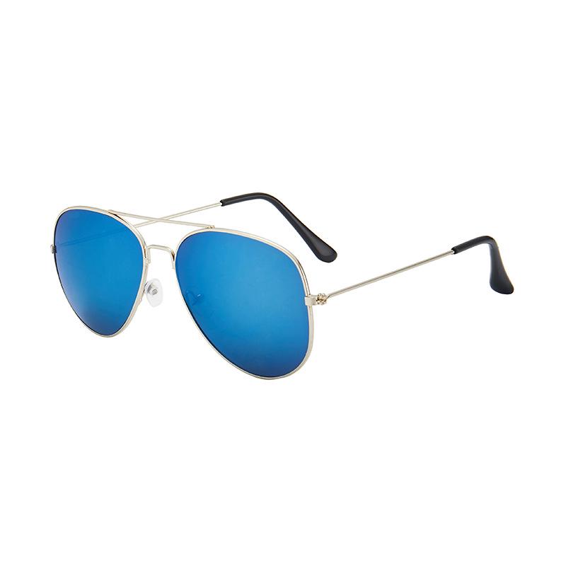 Unisex Aviator Frog Mirror Sunglasses - Multicolor Metal Frame
