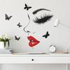 Big Red Lips Closed Eyes Beauty Butterfly Bedroom Living Room Study Background Landscaping Wall Sticker