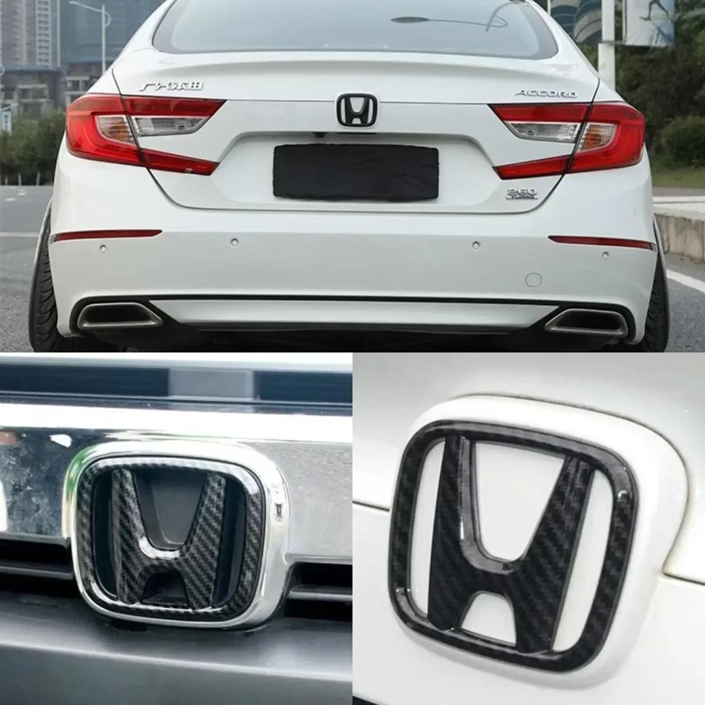 ABS Carbon Fiber Car Front Grille Sticker Rear Trunk Steering Wheel Emblem for Honda Logo Accord 10th 2020 2019 2018 Accessories