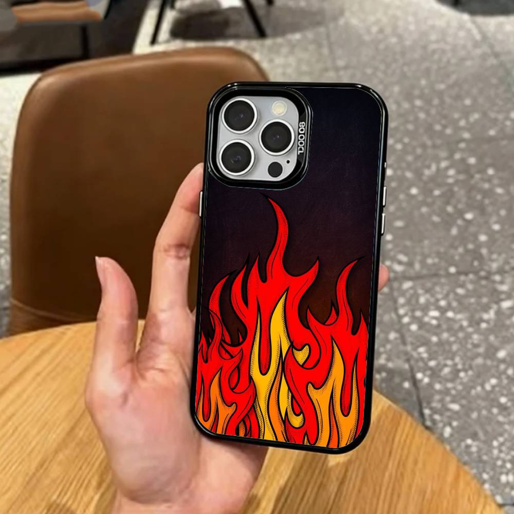 

КРУТОЙ F-Мода F-Пламя Чехол для телефона для iPhone 17, 16, 15, 14, 13, 12, 11 Plus, Pro Max Цветной Посеребренный Внутренняя крышка iPhone17promax