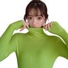 Autumn Winter Long Sleeved Turtleneck Pullover Sweater Solid Color Tops Slim Fit Women Knitted Sweaters Casual Simple Bottoming Shirt Female Clothing