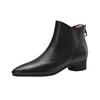 Fashion Pointed Toe Ankle Boots Women Elegant Mid Heels Leather Shoes 2026 Trend Pumps Winter Cozy Large Size Chunky Botas Mujer