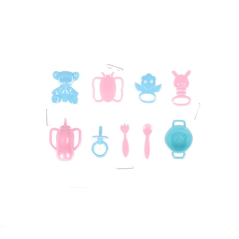 9Pcs/Set Mini Doll Pacifier Baby Tableware Set Play House Supplies Dummy Nipples For Dolls Kids Toy Baby Pacifier Accessories