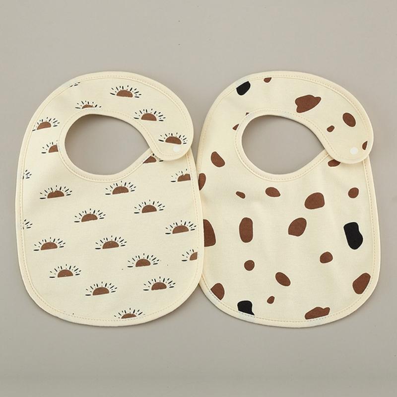 2-teiliges/Set Neugeborenes Baby Baumwoll-Lätzchen Spucktuch Modisches Säuglings-Hochabsorbierendes Speicheltuch Säuglings-Beißlätzchen