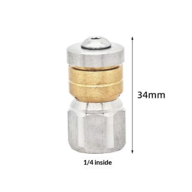 1Pcs Stainless Steel Quick Connect 1/4 Thread Pipeline Cleaning Rotating Spray Head Water Mouse Head Set Nozzle Tools
