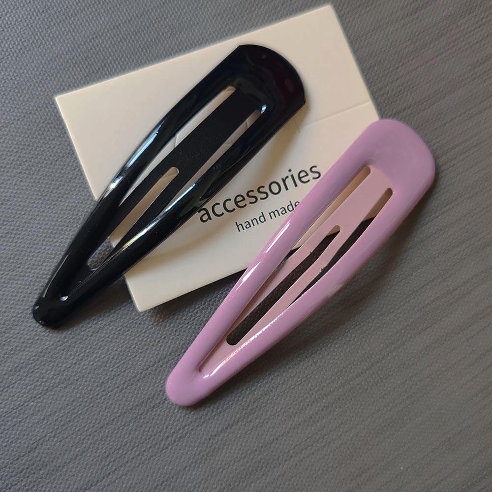 2pc Colorful 10cm Big Solid Good Alloy Solid Color Simplicit BB Hair Side Clips for Girls Women Vintage Hairpin Hair Accessories