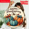 2D Flat, 1pc Decorative Signs And Plaques Featuring a Round Metal Wall Art for Thanksgiving, Designed with a Pumpkin Feast Theme. This Aluminum Sign