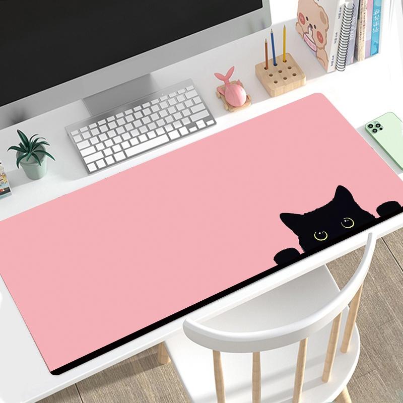 VIKAMA Cartoon Solid Color Mouse Pad Black Stain-Resistant Desk Mat Non-Slip Waterproof Desktop Rug Texas Hold'em Poker Mat