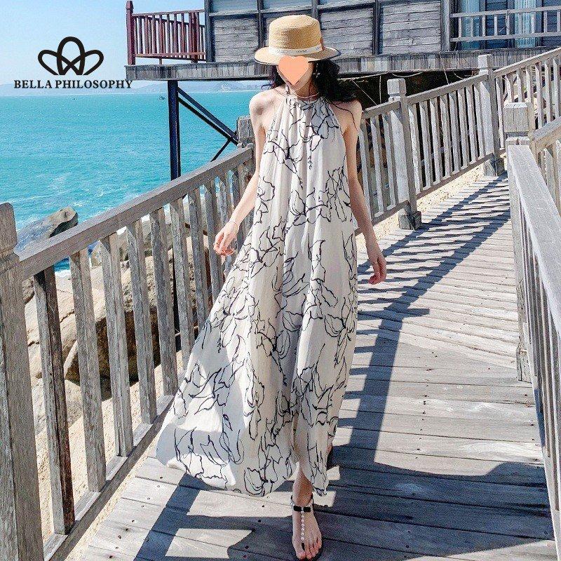 

Черно-белое сказочное элегантное платье с открытой спиной и вырезом на берегу моря для путешествий, пляжное длинное платье для женщин XL белый