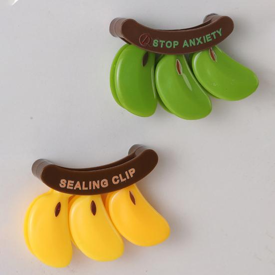 Magnetische Bananenbeutel-Clips Kühlschrank-Verschlussclips für Snacks Lebensmittelaufbewahrung Küche Handpresse Frischhalteclip