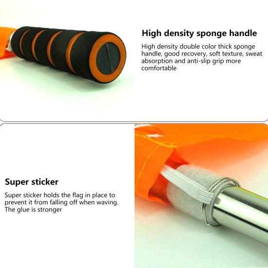 1 Pair Trial Flag Comfortable Handle Fine Workmanship Compact 2 Piece Referee Linesman