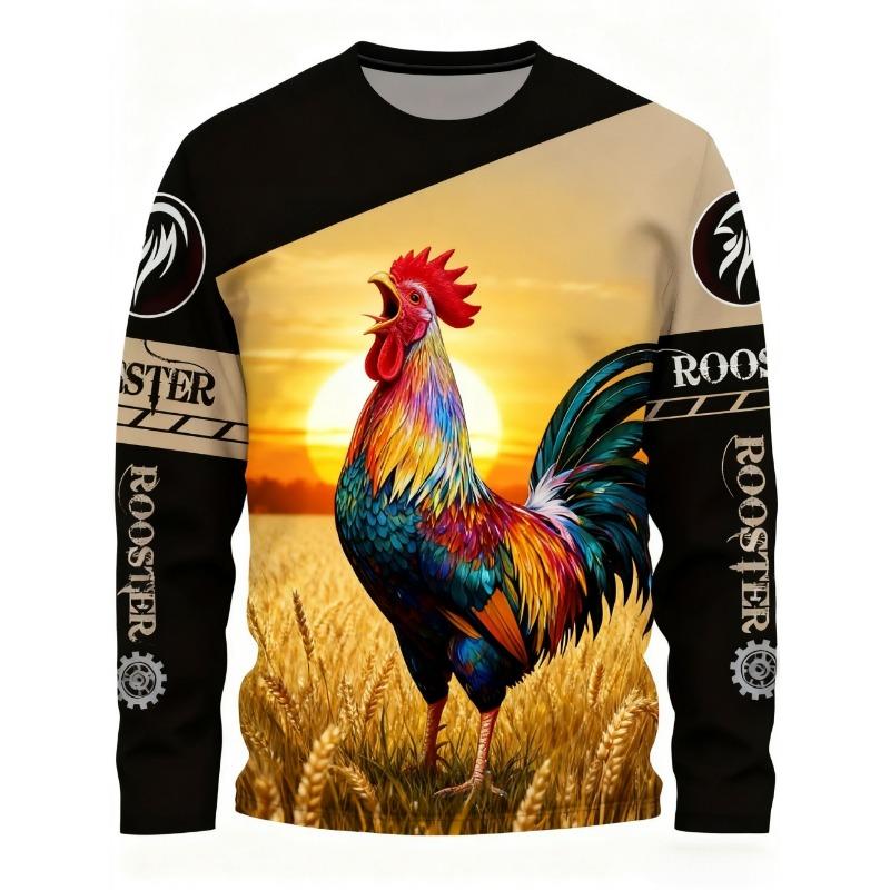 Men's T-Shirt Y2k Long Sleeve Mens Tops Oversize Crew Neck Unisex Tee Shirt Autumn Personality Men's Clothing