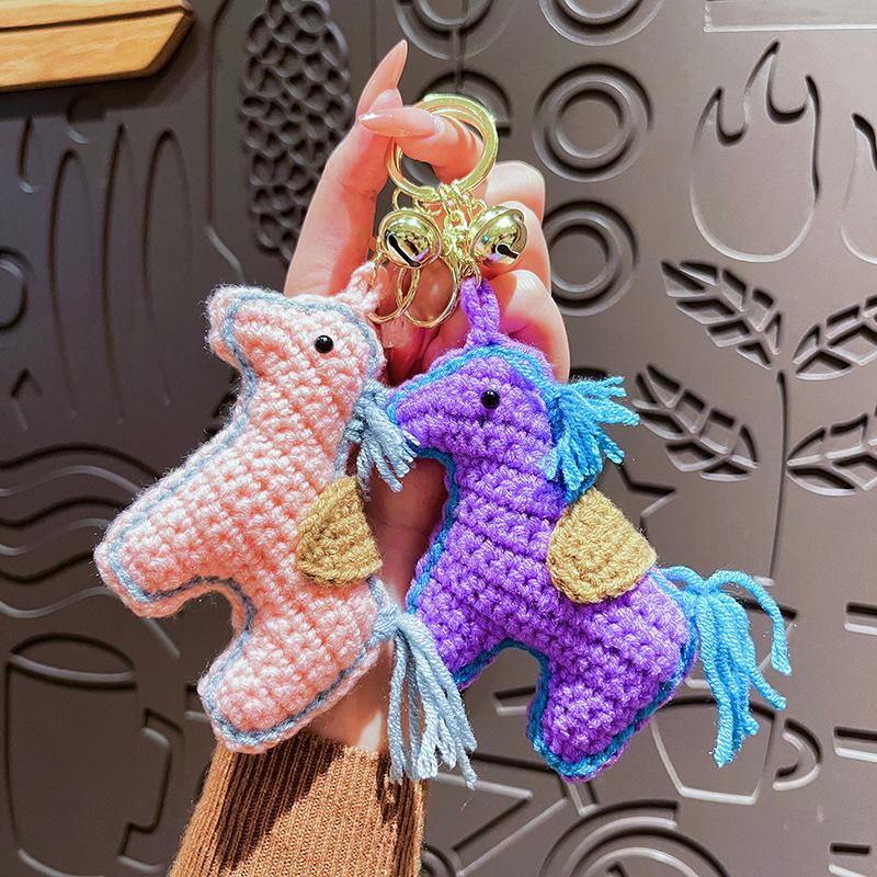 1pc Trendy Plush Crocheted Pony for Women with Cute Charm Decorative Accessory for Keys Bags & Backpacks New Year Gift Bag Charm