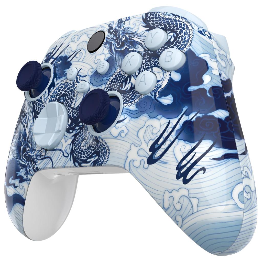 eXtremeRate Full Shell Button Set for Xbox Series X S Replacement Side Rail Grip Front Backplate Cover for Xbox Core Wireless Controller Not &