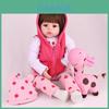Adorably Lifelike 18.9/22.8" Baby Reborn Doll With Big Brown Eyes And Curly Eyelashes
