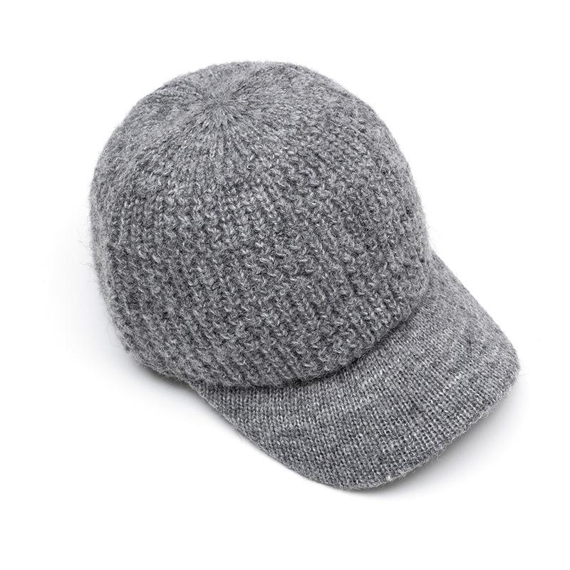 Women's Autumn Winter Warm Wool Baseball Cap Knitted Coldproof Cap