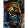 Men's Colorful Tiger 3D Printed T-Shirt Casual Short Sleeve Crewneck Top Splatter Watercolor Animal Graphic Tee Father's Day Gift Streetwear Fashion