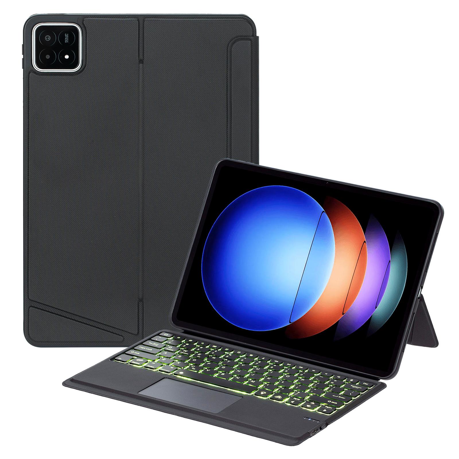 

T0N10-AS Для Xiaomi Pad 6S Pro 12.4 Шкіряна обкладинка-підставка+Клавіатура з підсвічуванням та тачпадом, сумісна з Bluetooth A