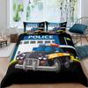 Police Car Duvet Cover Cartoon Set Car Blue Grey Emergency Responder Vehicles Polyester Quilt Cover With Pillowcases King Size