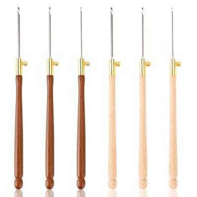 Wooden Handle Embroidery Needles Knitting Hook Cross Stitch Needles  Beaded Embroidery