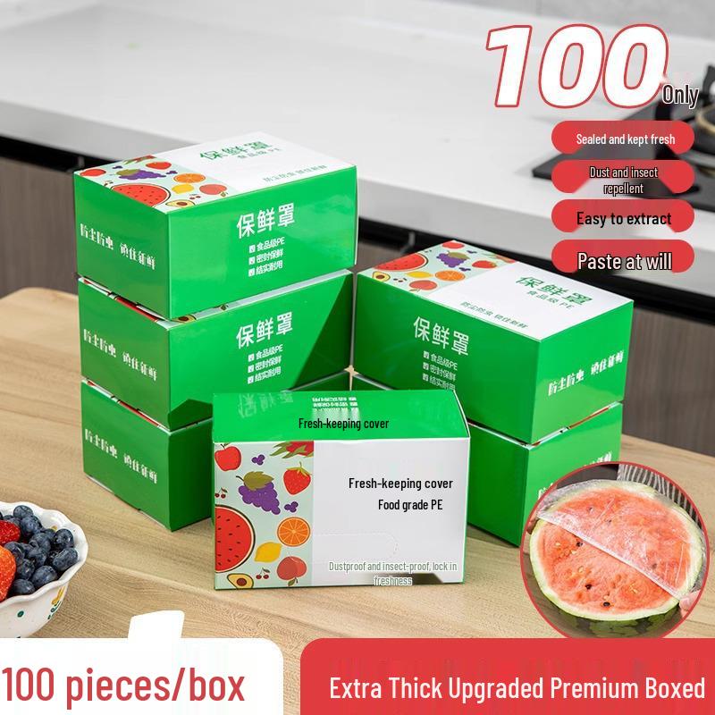 

Эластичные пищевые крышки-шапочки для душа из пленки-стрейч для сохранения свежести и защиты от пыли 100 pieces