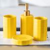 Ceramic Bath Accessories Set For Home Use, AntiSlip Toothbrush Cup Holder With Easy To Clean Glazed Finishes