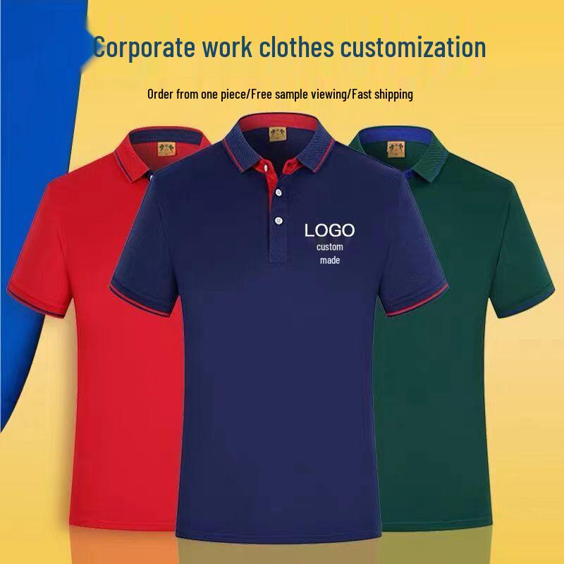 Custom Logo Short-Sleeve Polo Shirt: Summer Workwear Team T-Shirt with Embroidery Options