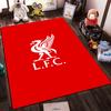 Liverpool Team Crest Rug on Red Background Suitable for use as an anti-slip game mat for living room and bedroom sofas