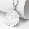 Freemasonry Logo Medallion Pendant Necklace, Trendy Men's and Women's Necklace
