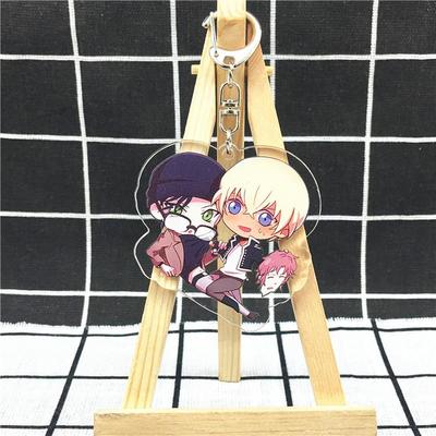 Anime Games Conan Shinichi Cartoon Character Key Rings Acrylic Keychain Metal Decoration Accessory Gift Pendant