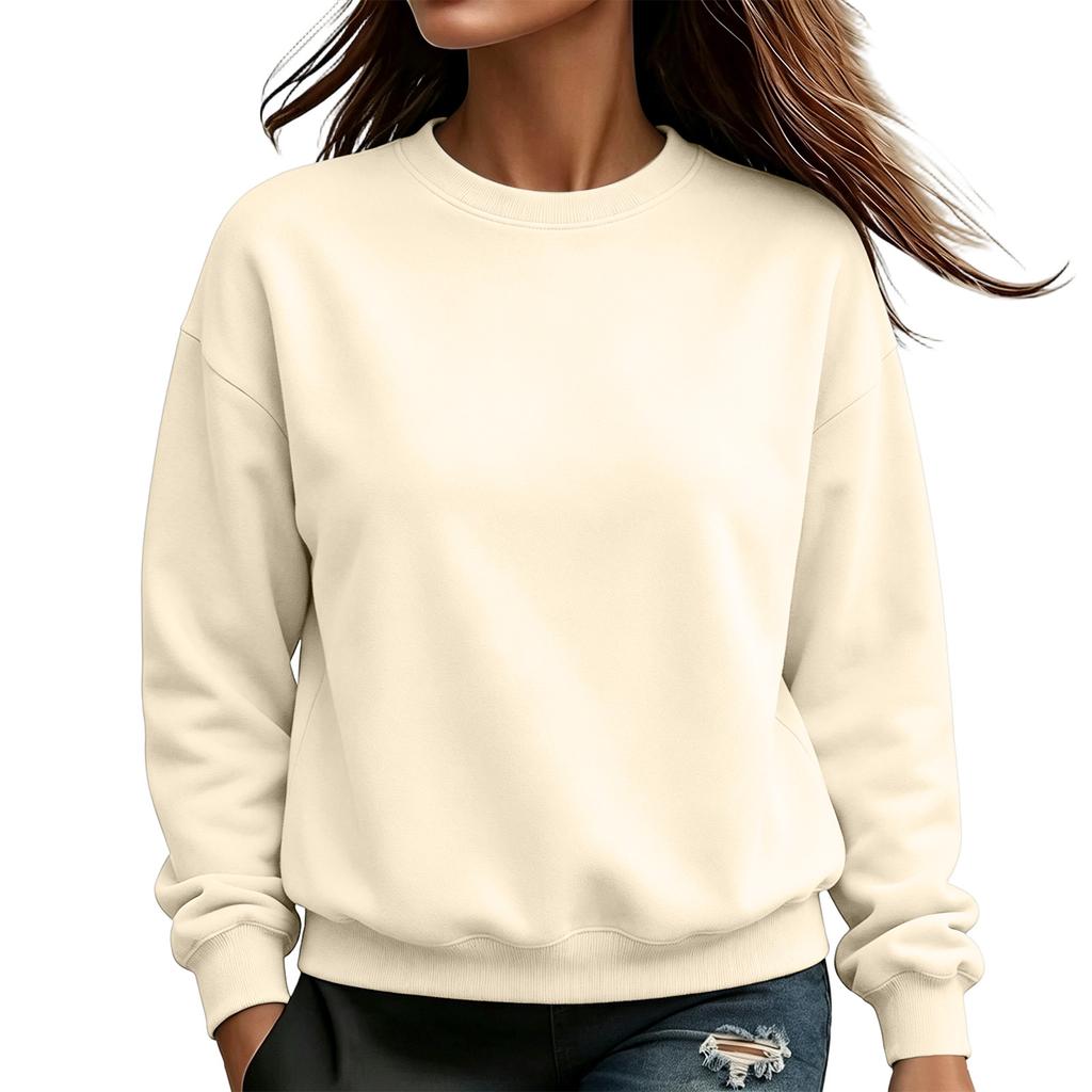Damen Übergröße Pullover Sweatshirt Lockerer Schnitt Rundhalsausschnitt Farbe Lässiges Oberteil für den Alltag