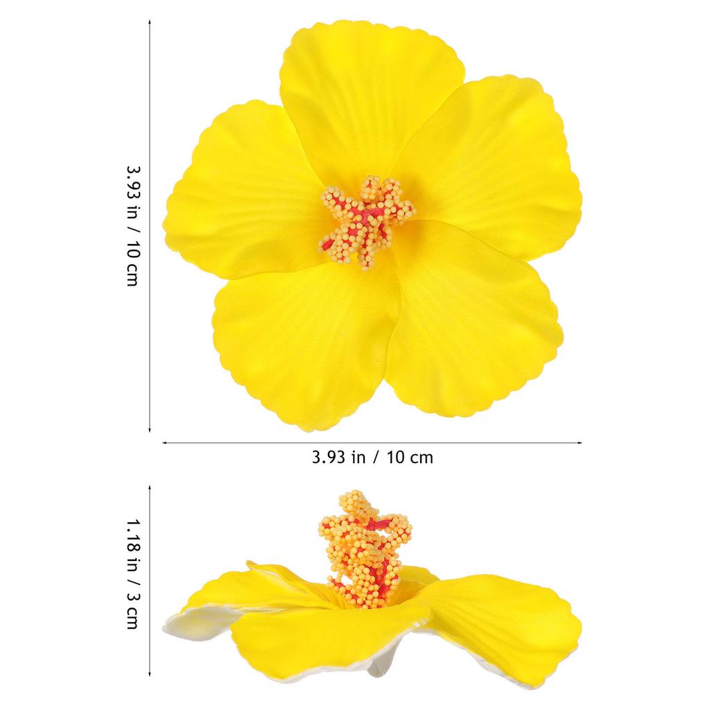 10Pcs Hibiscus Flowers Artificial Hawaiian Eva Material DIY Party Decoration Photography Prop Tropical Wedding Luau Supplies