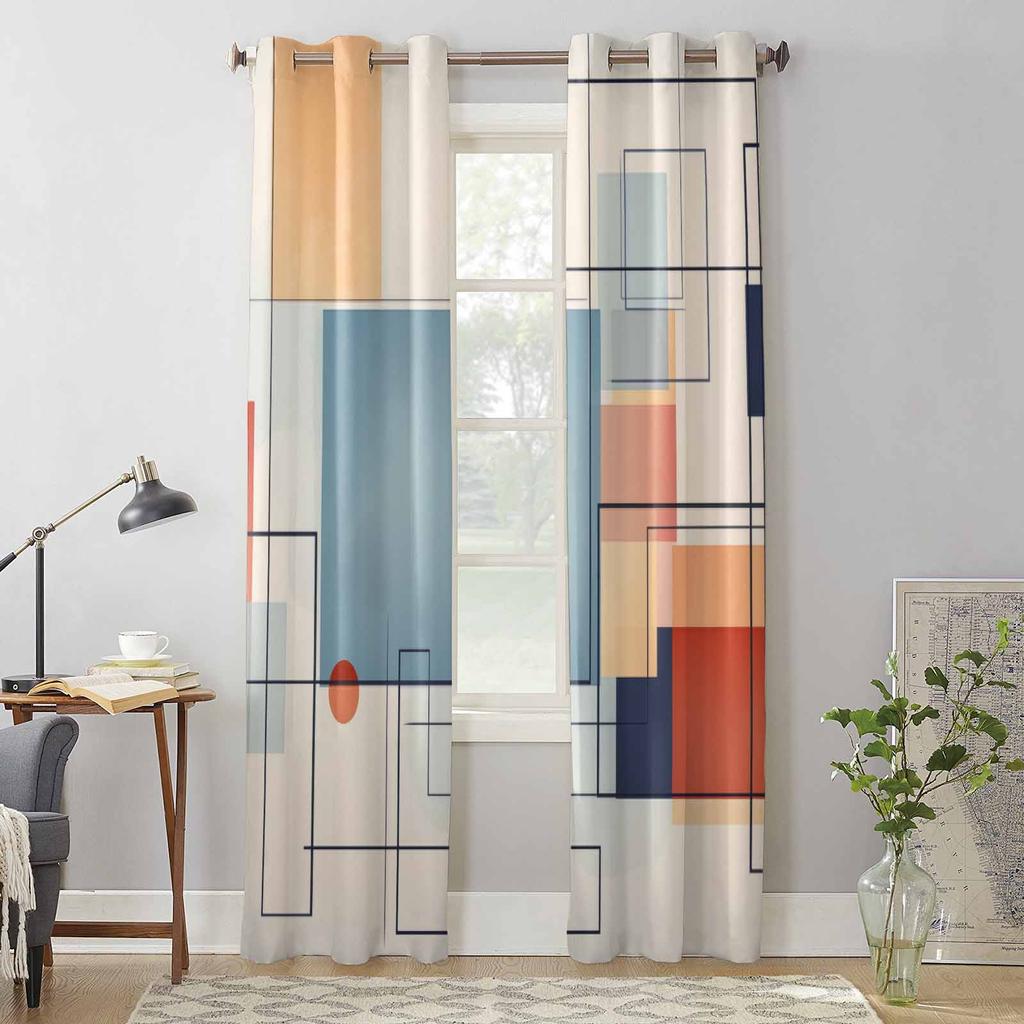 Oil Painting Abstract Hand Painted Vintage Window Curtains for Living Room Luxury Bedroom Curtain Kitchen Blinds Drapes Curtains