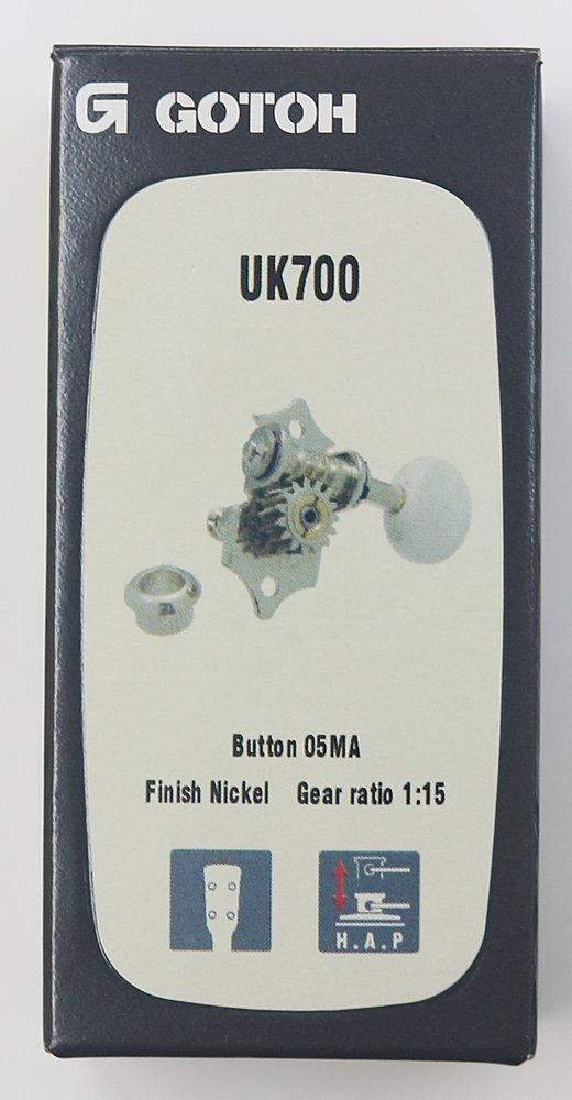 GOTOH UK700-05MA-N Ukulele Tuners, Nickel, H.A.P., 05MA Buttons, UK700-05MANX
