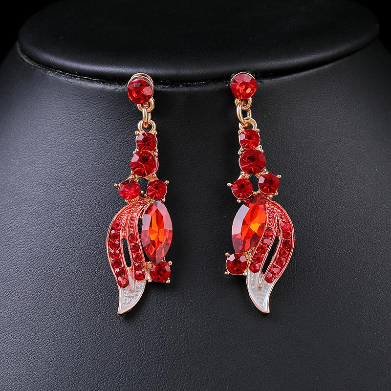 Ensemble Collier Boucles d'oreilles Strass Cristal Mariage Fête Costume Bijoux Accessoires