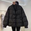 Down cotton clothes women's short buckle collar short new medium thickened winter coat